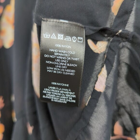 UO Kimchi Blue Sabina Floral Ruffle Wrap Lace Up Mini Dress Est. Size Small - Picture 8 of 11